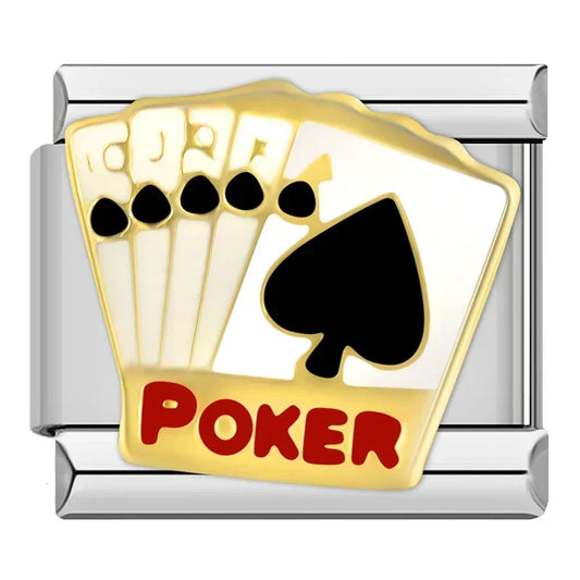 Poker Hand Charm - Silver